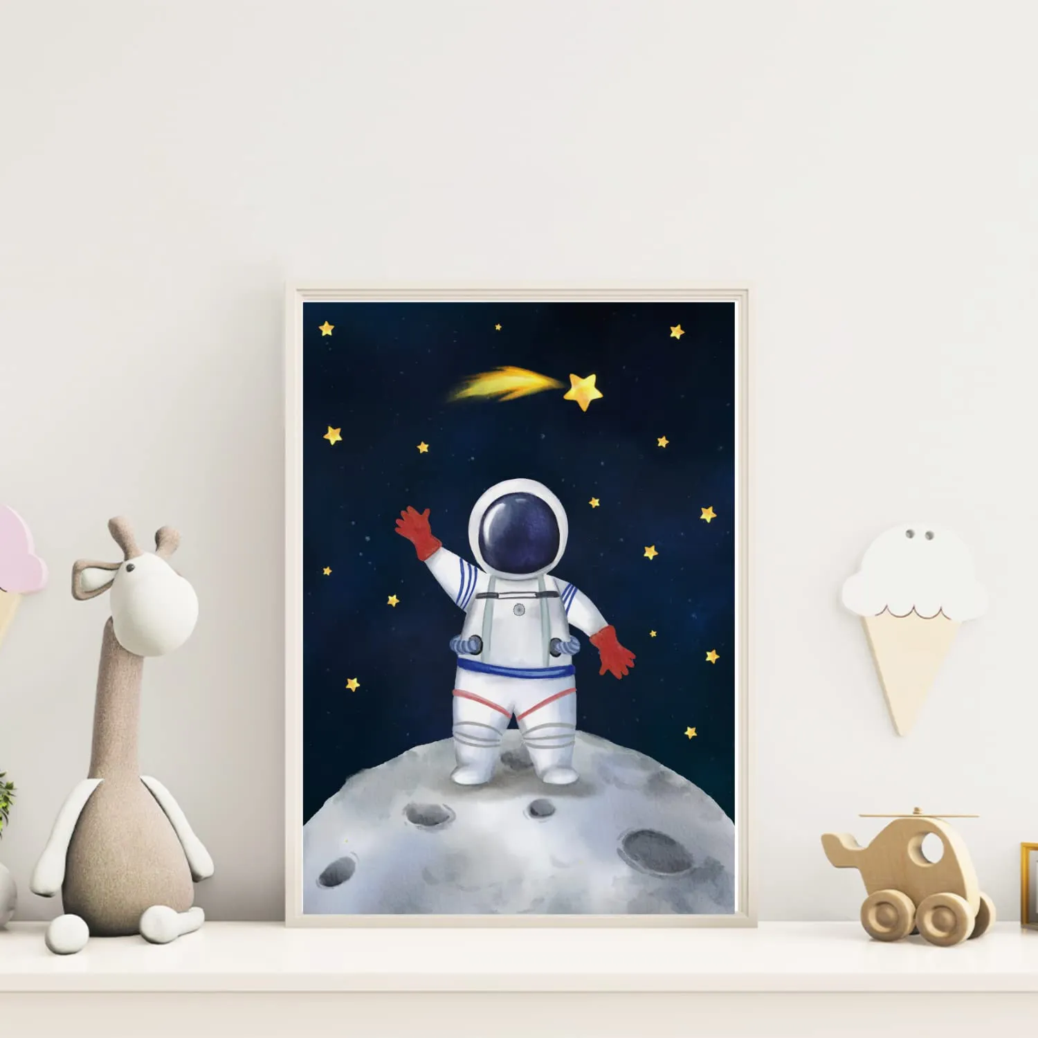 MeinBaby123 Astronaut V3 Poster 4er Set A4 Weltraum