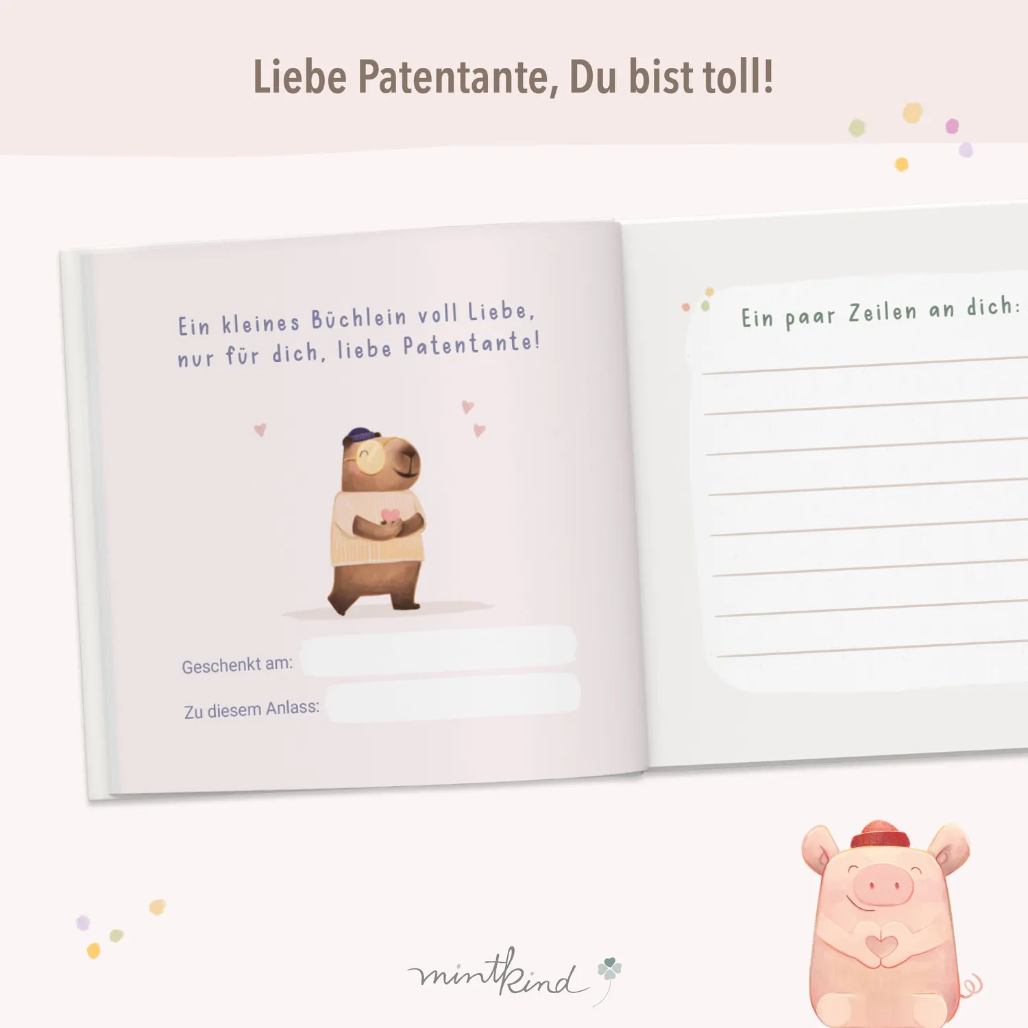 MINTKIND Geschenkbuch Liebe Patentante Du bist toll gebunden