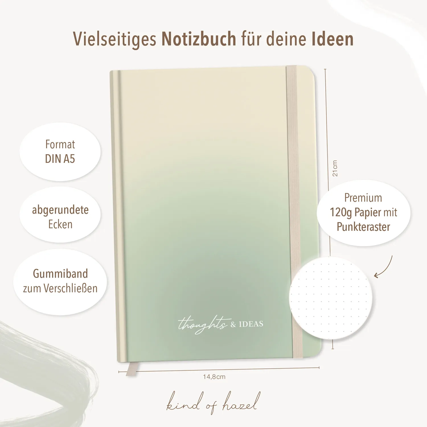 MINTKIND kind of hazel Bullet Journal A5 Leo Punktraster