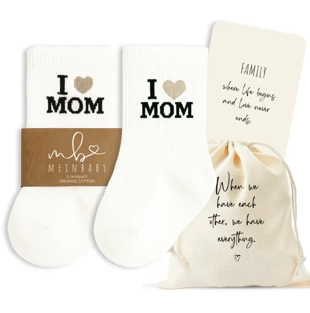 MeinBaby123 Babysocken Set I love Mom Baumwolle Karte