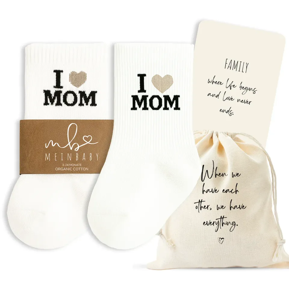 MeinBaby123 Babysocken Set I love Mom Baumwolle Karte