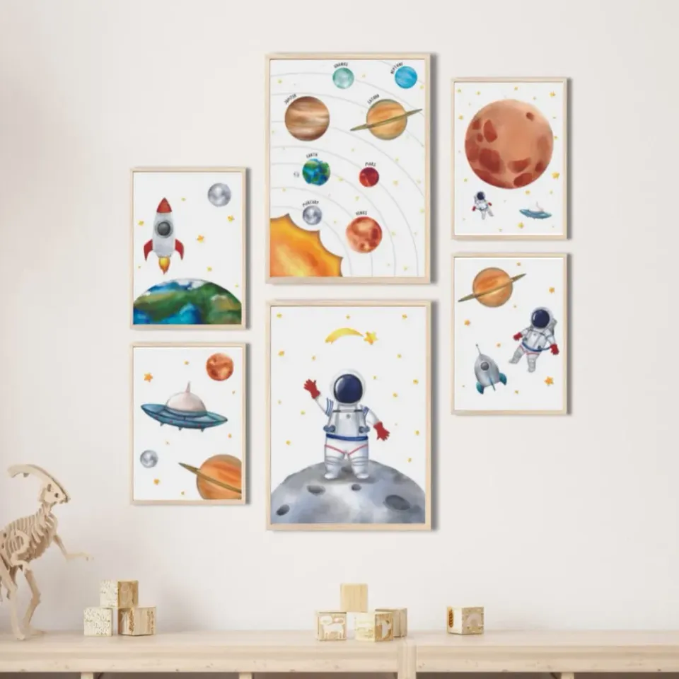 MeinBaby123 Astronaut Poster 6er Set A4/A5 matt