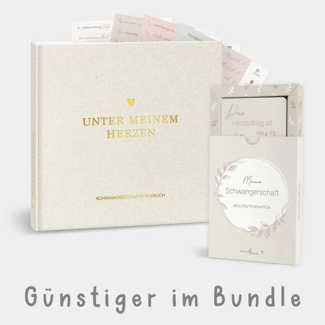 MINTKIND Schwangerschaft Bundle Tagebuch Karten Sticker Set