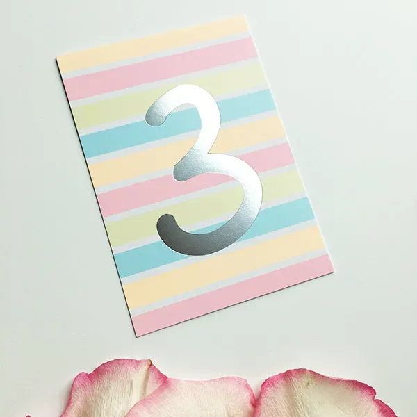 MINTKIND Mini-Kärtchen 3 Karte Silber-Pastell DIN A7