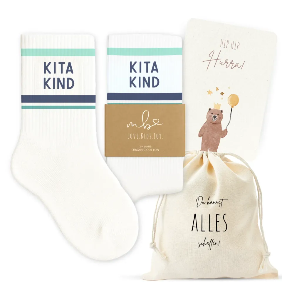 MeinBaby123 Kitakind Socken Blau 2-4 Jahre 1 Paar