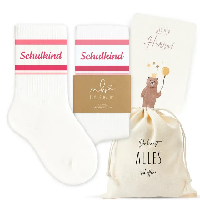 MeinBaby123 Schulkind Socken Pink Baumwolle 1 Paar
