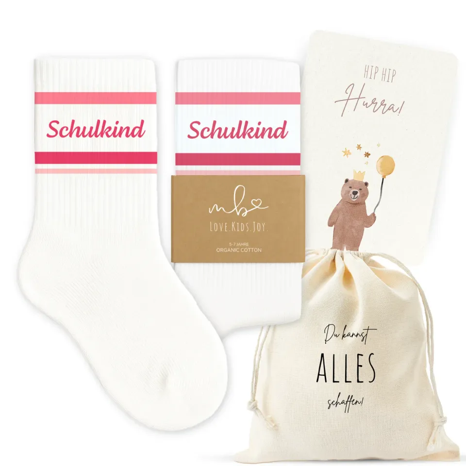 MeinBaby123 Schulkind Socken Pink Baumwolle 1 Paar