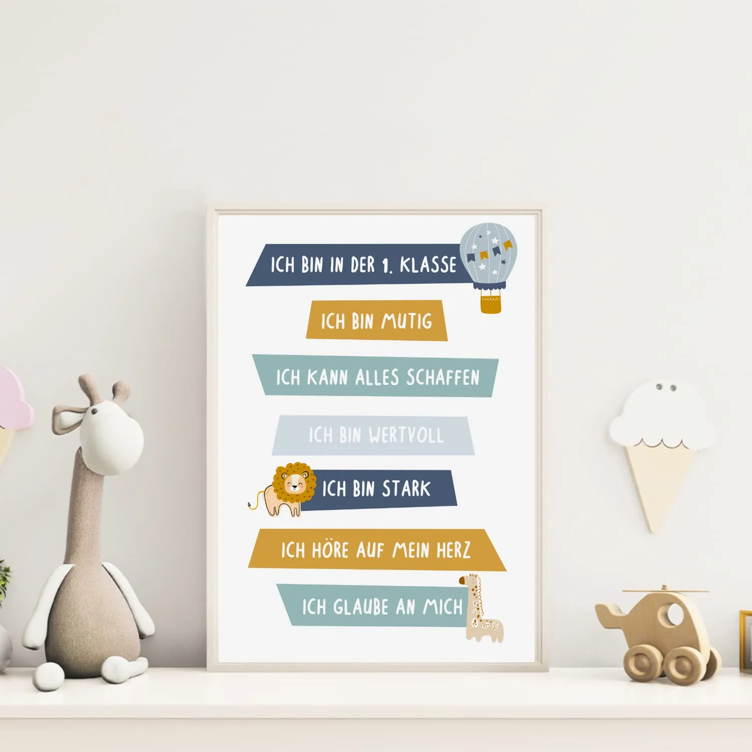 MeinBaby123 Lernposter 4er Set A4 ABC Zahlen blau