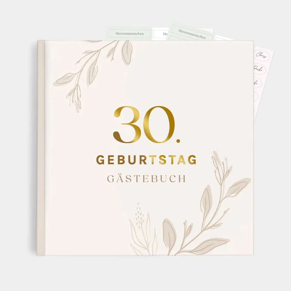 MINTKIND Gästebuch Geburtstag Beige 56 Seiten blanko