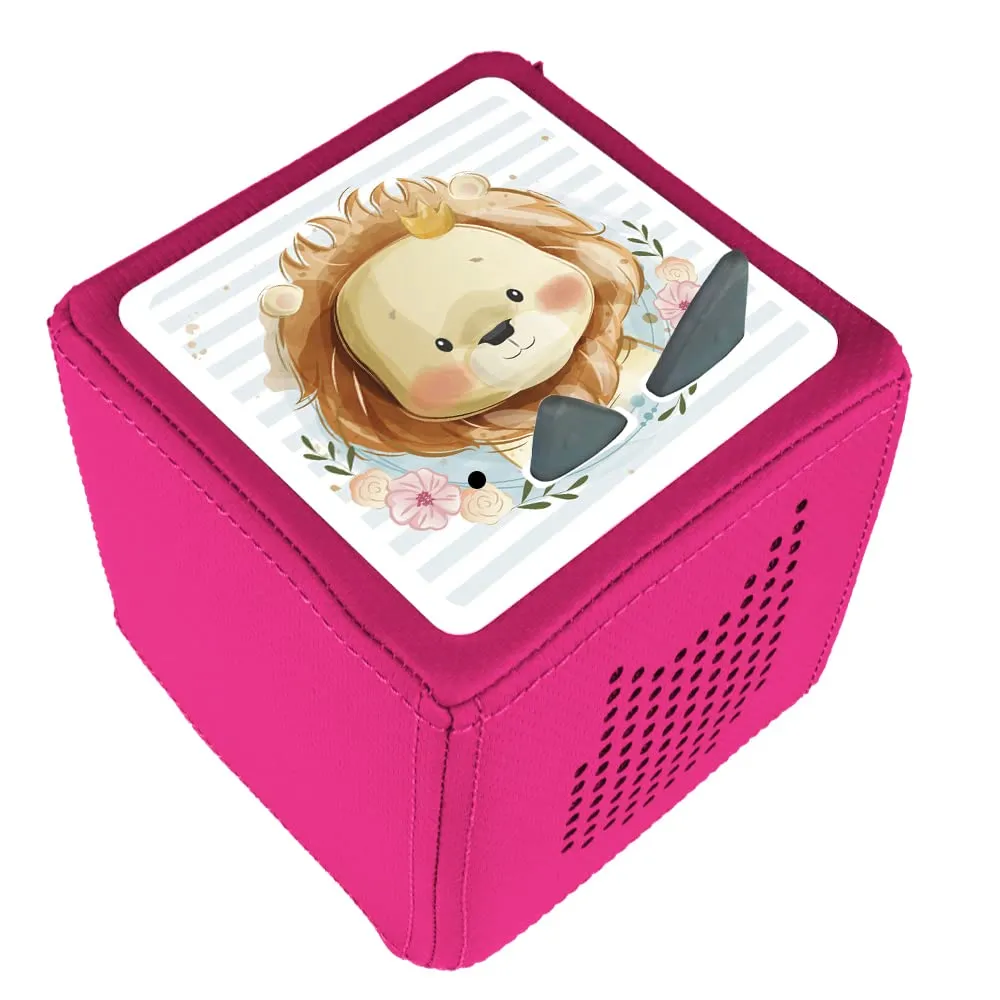 MeinBaby123 Toniebox Schutzfolie Sticker Löwe Krone hellblau