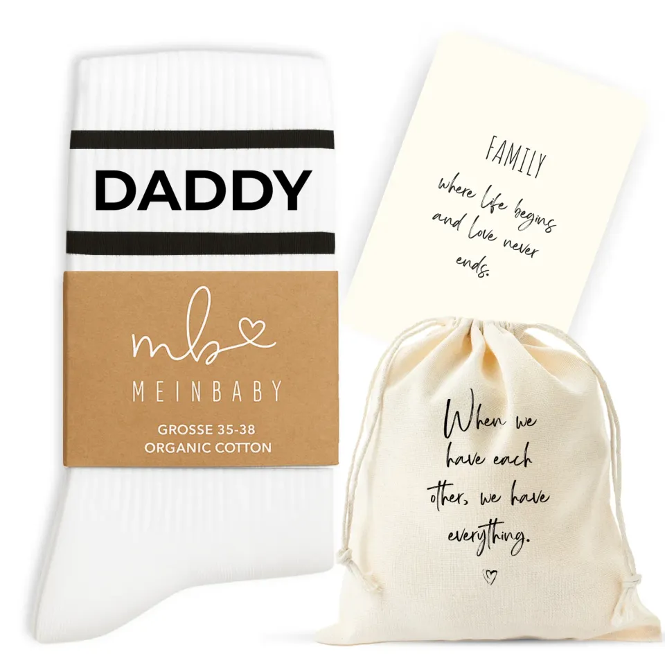 MeinBaby123 Retro-Socken Daddy Tennissocken Bio-Baumwolle 43-46