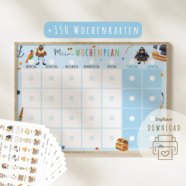 MeinBaby123 Wochenplan Kinder Piraten Montessori PDF Ausdruck