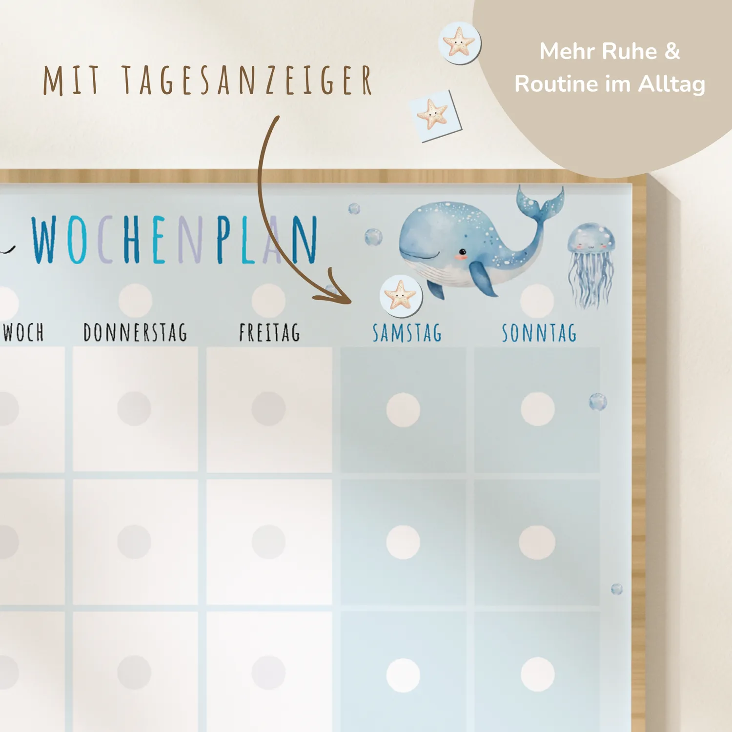 MeinBaby123 Wochenplan Montessori Plan Ausdrucken Delfin Wal PDF