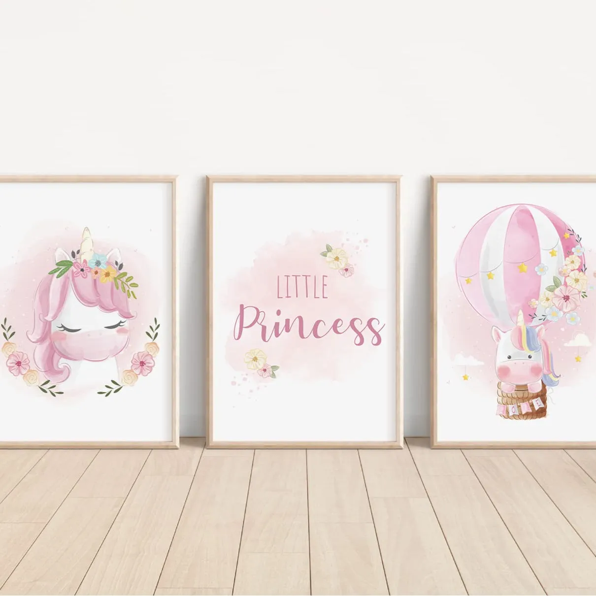MeinBaby123 Einhorn Poster 3er Set A4 für Mädchen