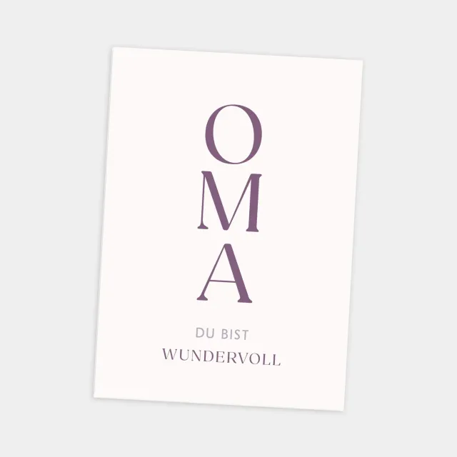 MINTKIND Family Oma du bist wundervoll Postkarte Violett