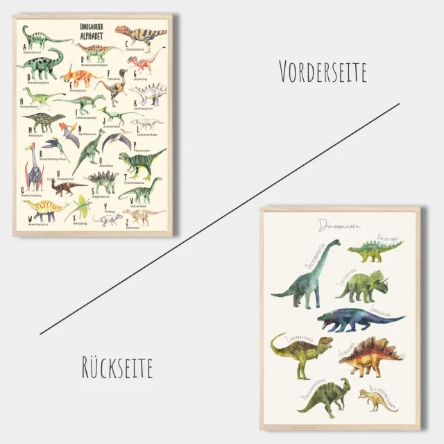 MeinBaby123 Dino Poster Kinderzimmerposter A2 doppelseitig