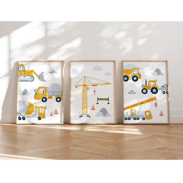 MeinBaby123 Bagger Poster 3er Set A4 matt