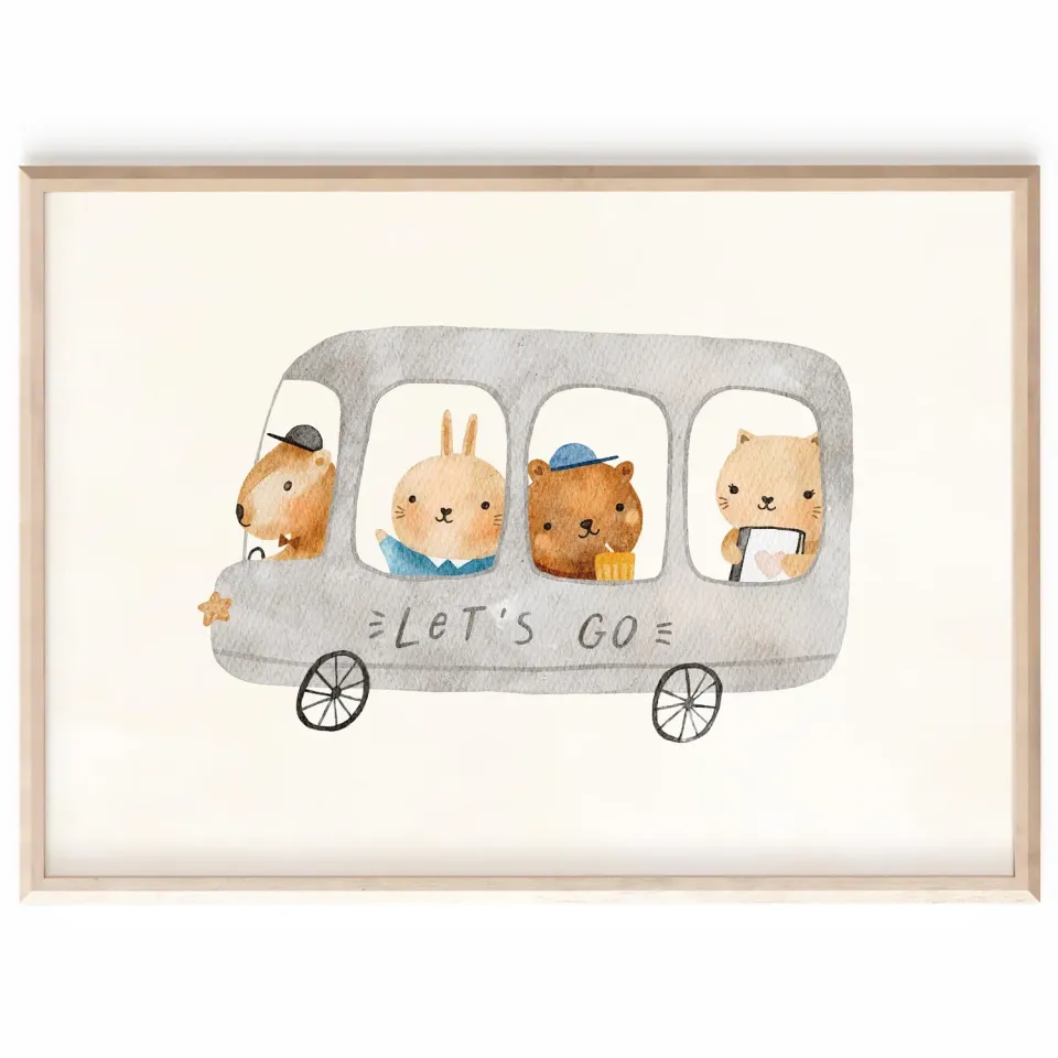 MeinBaby123 Kinderzimmerposter A4 Boho Süße Freunde