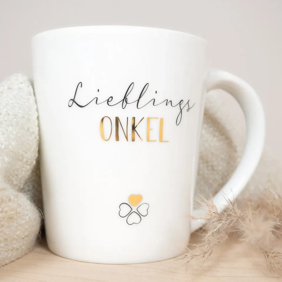 MINTKIND Lieblings Onkel Porzellan Becher 250 ml Gold