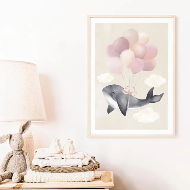 MeinBaby123 Poster Süßer Wal A2 Unterwasser 300g
