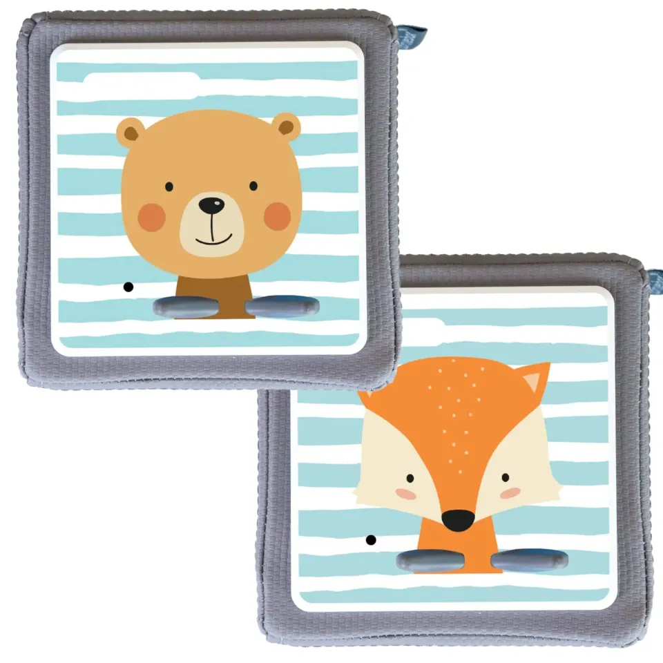 MeinBaby123 Toniebox Schutzfolie Bär & Fuchs 2er Set wasserfest