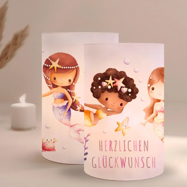 MeinBaby123 Meerjungfrauen Windlicht 10 Stück Set
