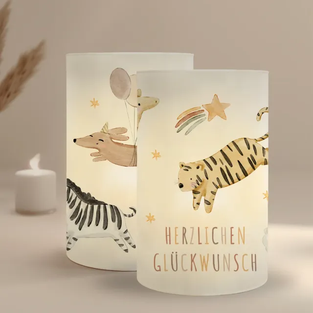 MeinBaby123 Boho-Tiere Windlichter 10 Stück Transparent