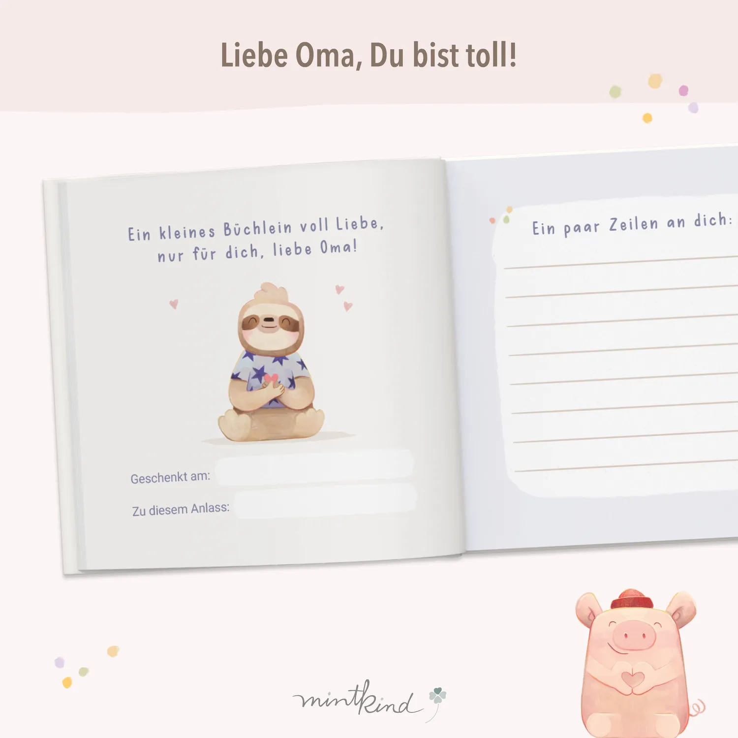 MINTKIND Oma du bist toll Geschenkbuch zum Ausfüllen
