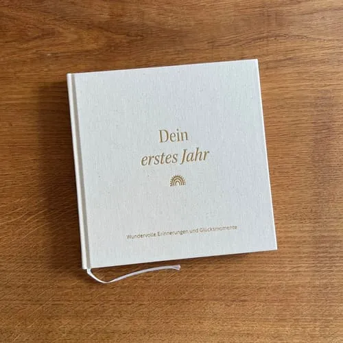 MeinBaby123 Babyalbum Dein erstes Jahr Leinen vergoldet