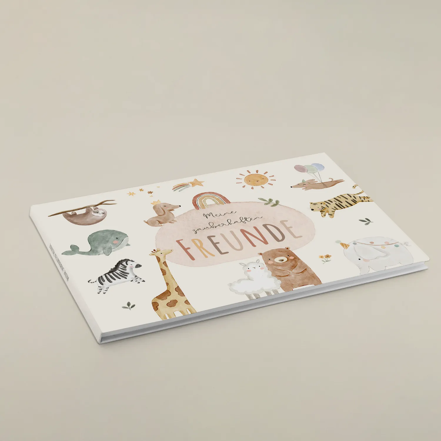 MeinBaby123 Boho Tiere Freundebuch für Kinder Hardcover