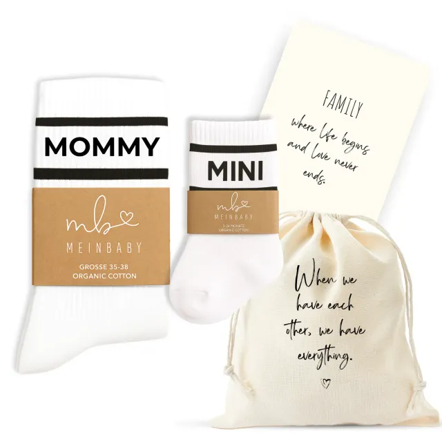 MeinBaby123 Mommy & Mini Retro-Socken Set Bio-Baumwolle
