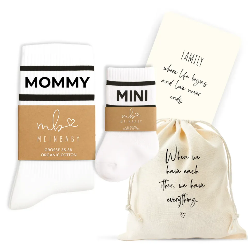 MeinBaby123 Mommy & Mini Retro-Socken Set Bio-Baumwolle