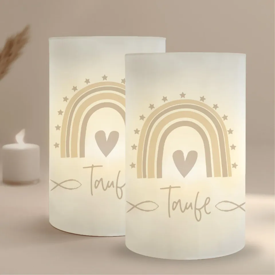 MeinBaby123 Windlichter Taufe Regenbogen 10 Stück