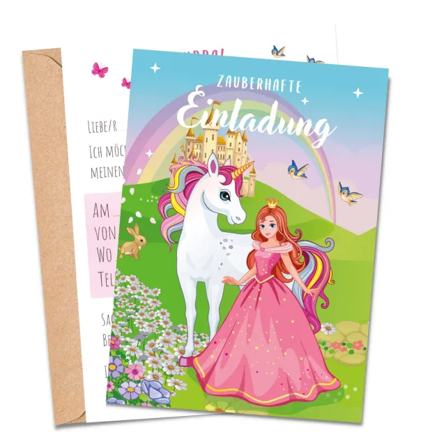 MeinBaby123 Prinzessin Einladungskarten 10er Set A6