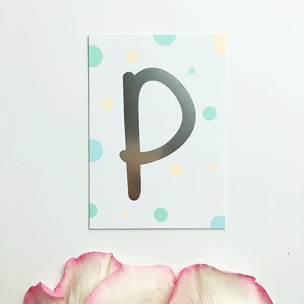 MINTKIND Mini-Kärtchen P Silber Pastell Karte DIN A7