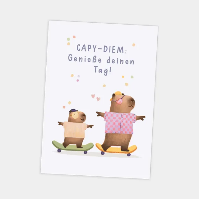 MINTKIND CAPY-DIEM Capybara Postkarte A6 Motivation