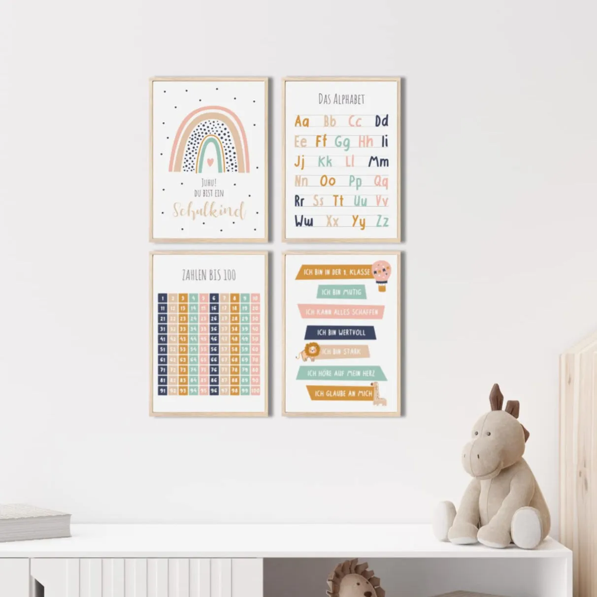 MeinBaby123 Lernposter ABC Zahlen 4er Set A4