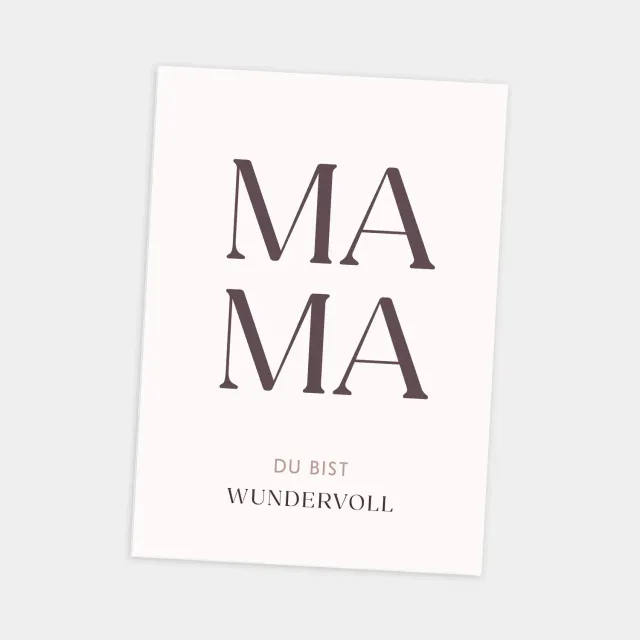 MINTKIND Family Postkarte Mama du bist wundervoll