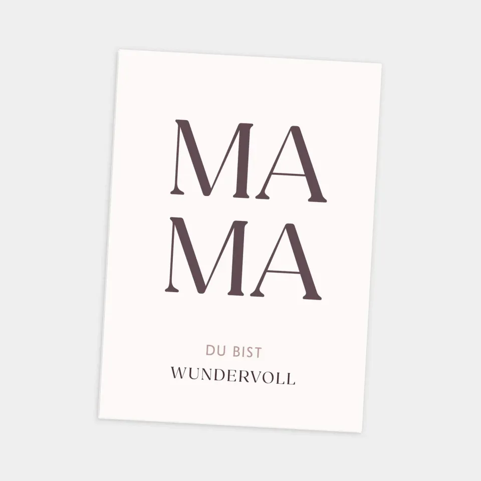 MINTKIND Family Postkarte Mama du bist wundervoll