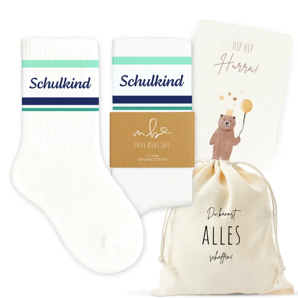 MeinBaby123 Schulkind Socken Blau Baumwolle 5-7 Jahre