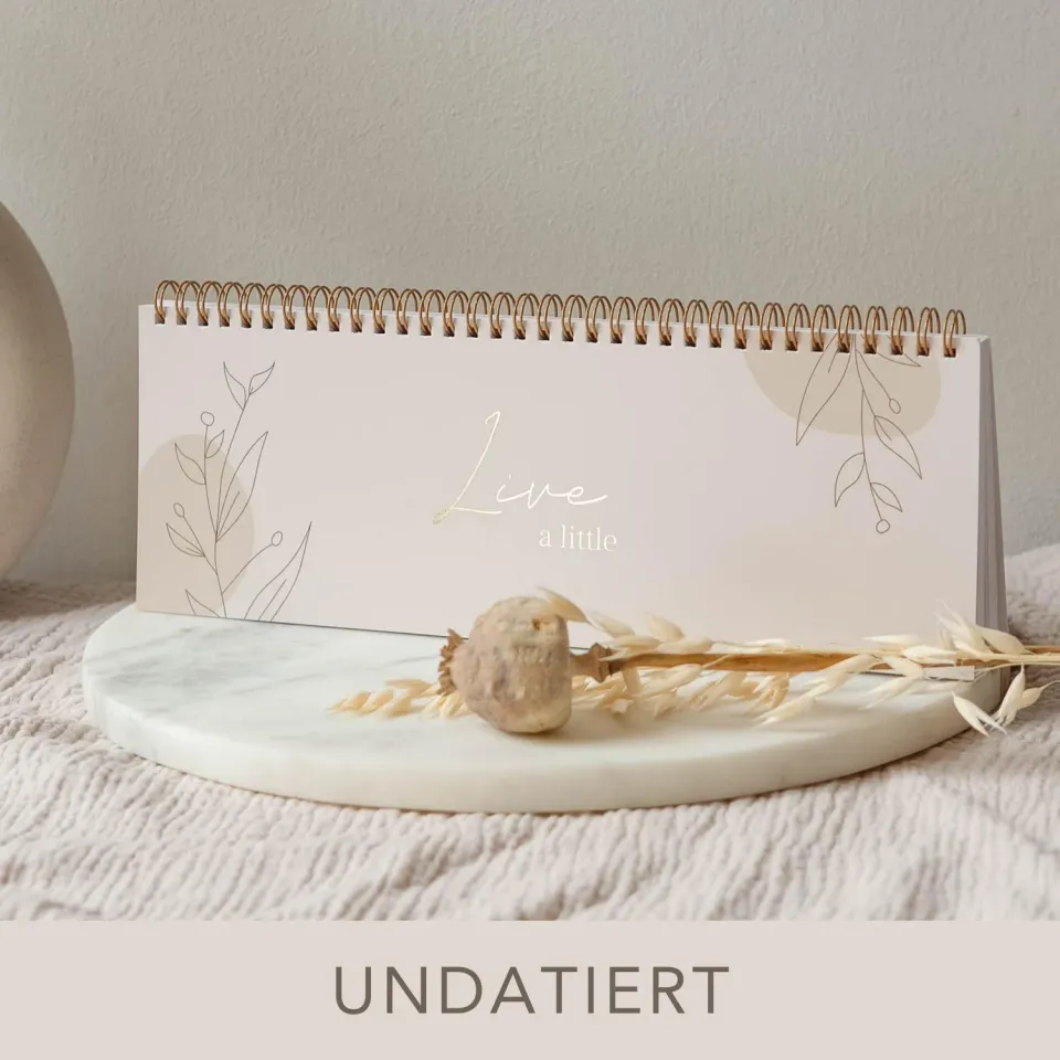 MINTKIND kind of hazel Tischkalender undatiert Beige mit Sprüchen