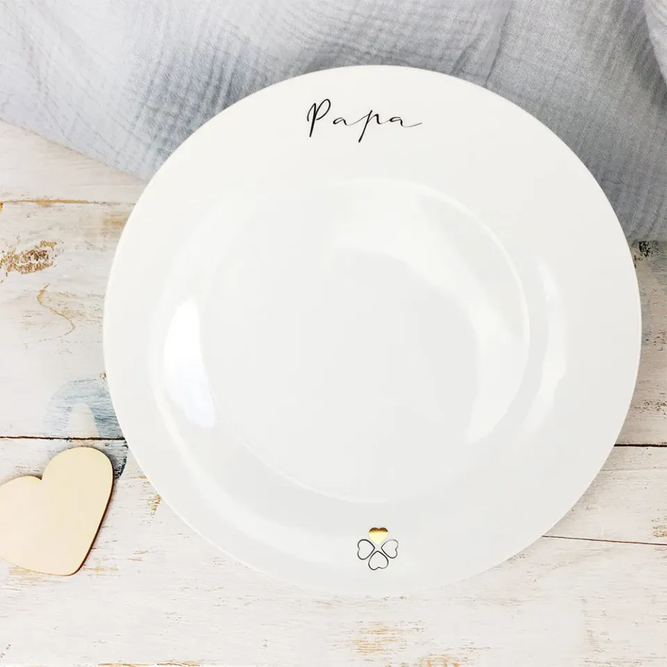 MINTKIND Papa Teller Porzellan Echtgold Frühstücksteller