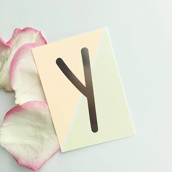 MINTKIND Mini-Kärtchen Y Silber Pastell Karte A7 Glitzer