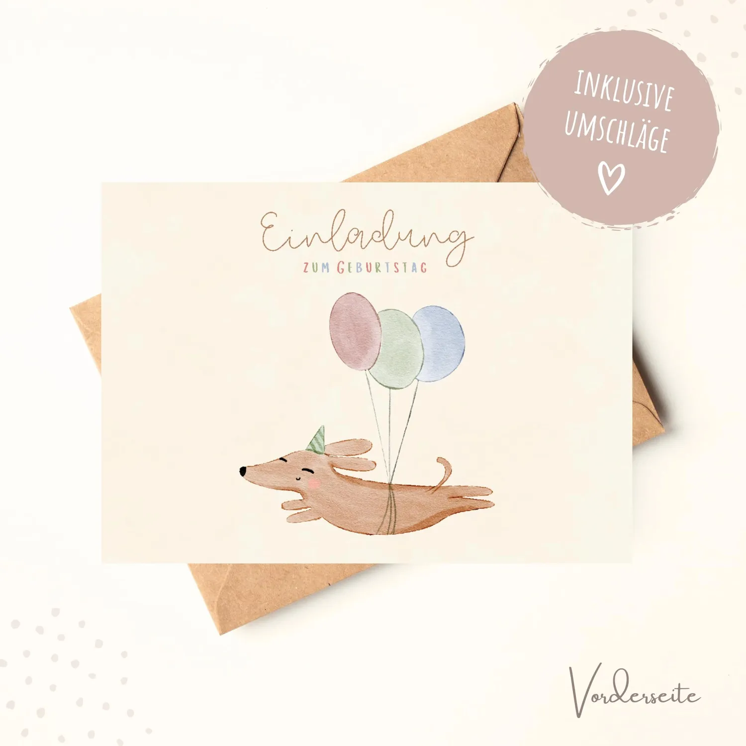 MeinBaby123 Kindergeburtstag Einladungskarten Doodle Boho 10er Umschlag