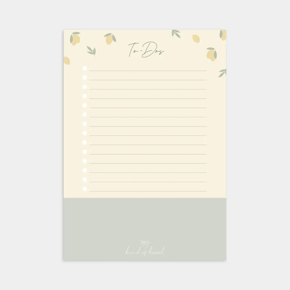 MINTKIND kind of hazel A5 To-do-Block Lemon 50 Blatt