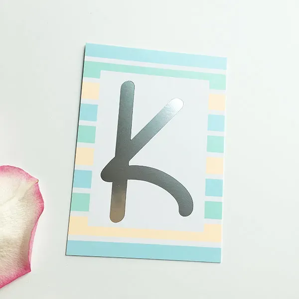 MINTKIND Mini-Kärtchen K Silber Pastell DIN A7