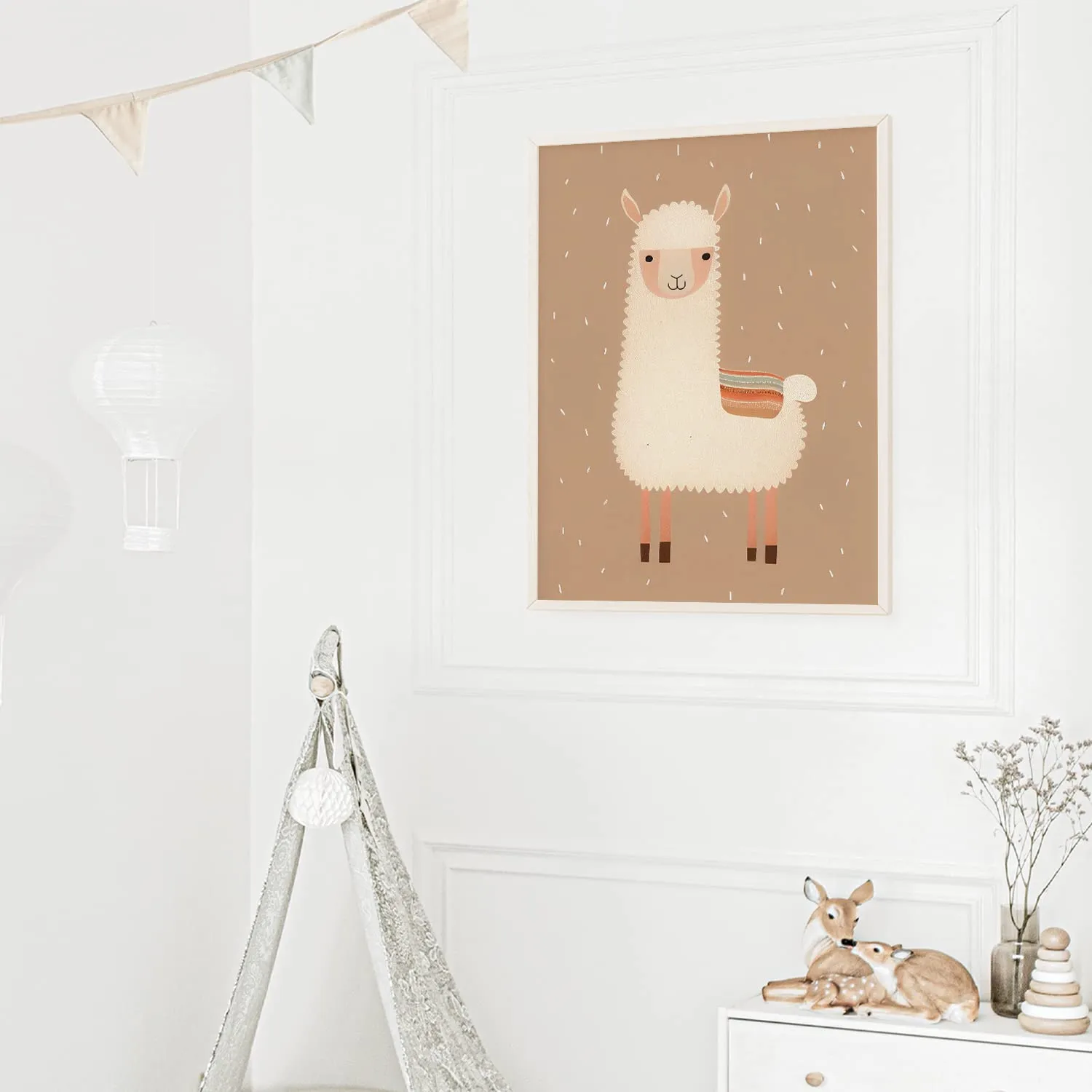 MeinBaby123 Alpaka & Sonne Poster 3er Set A2 Boho