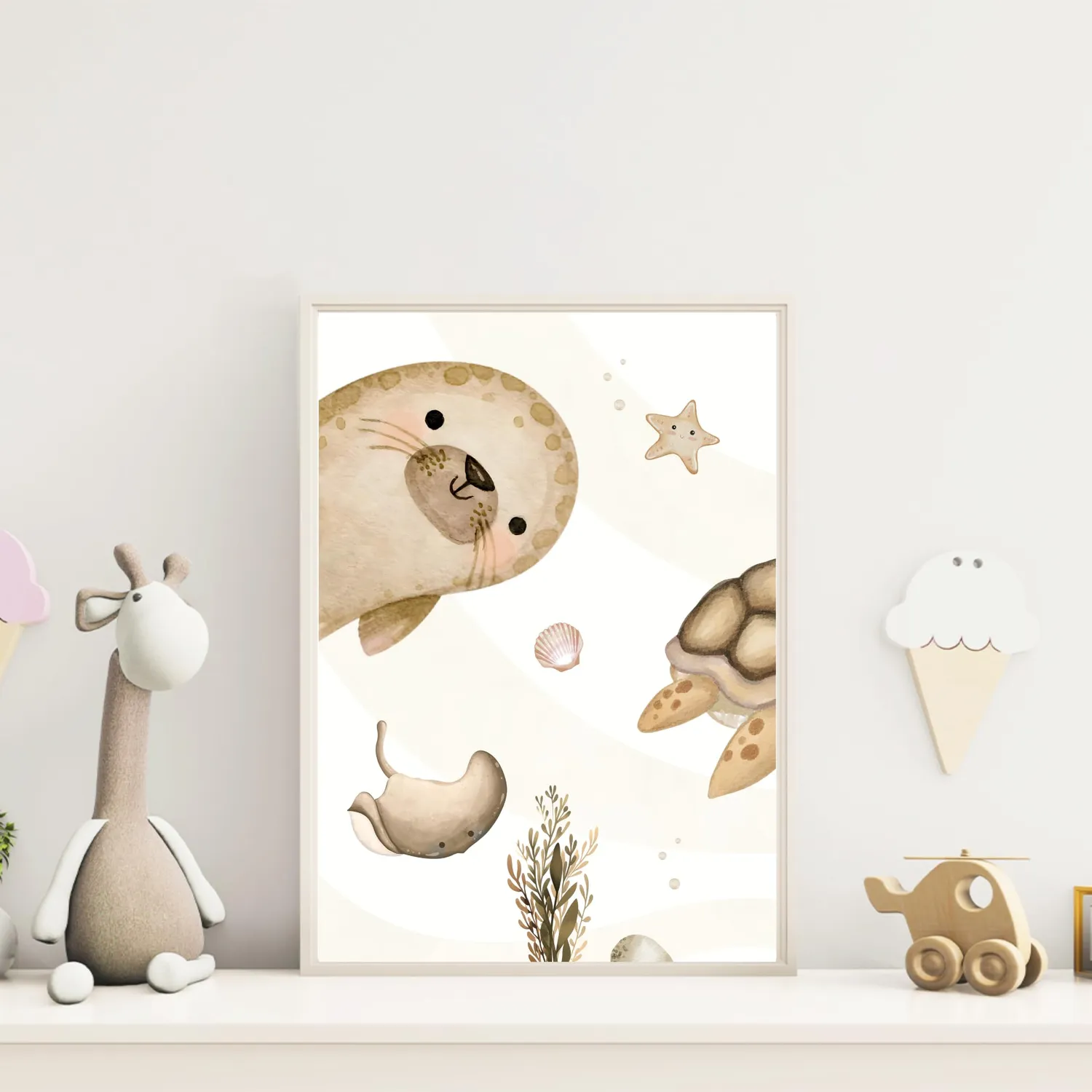 MeinBaby123 Unterwasserwelt Poster Kinderzimmer 3er Set A4