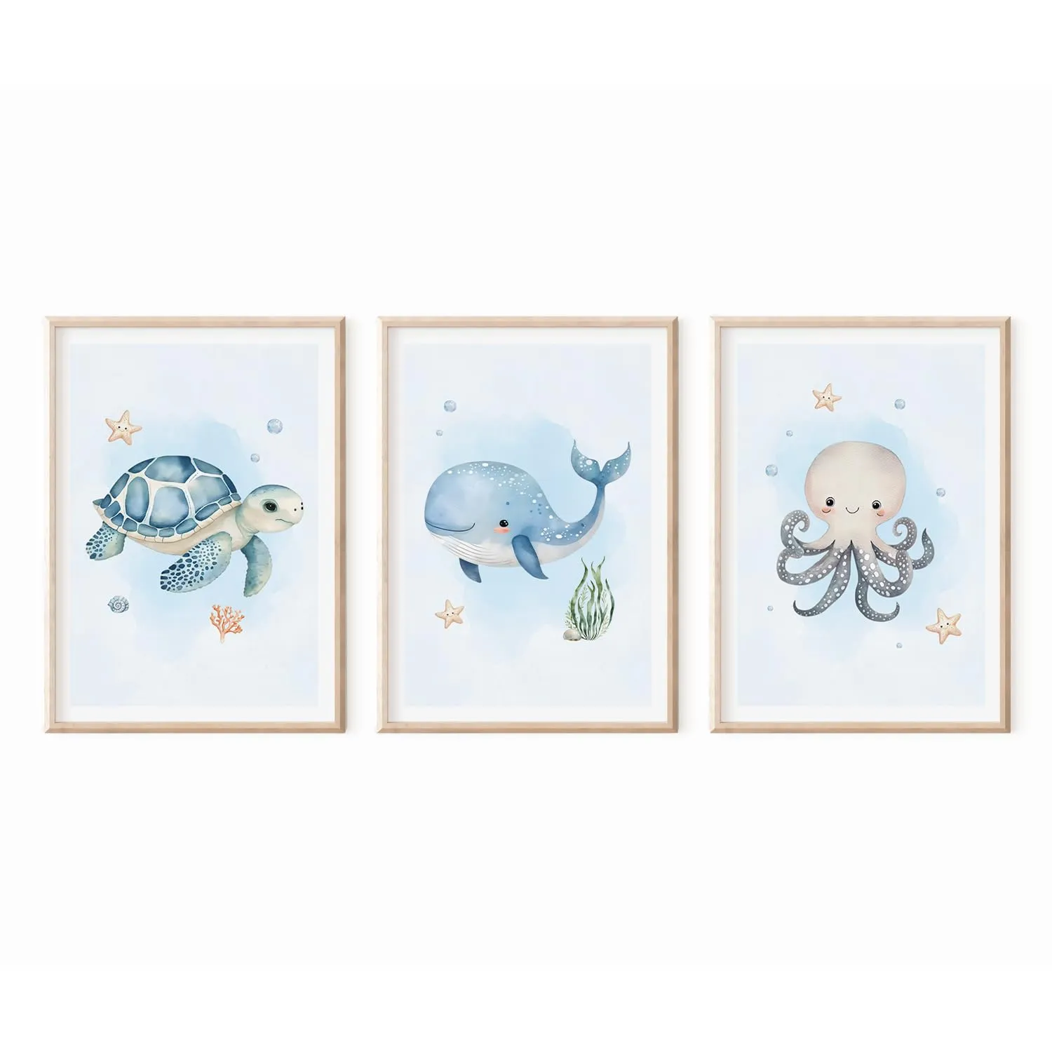MeinBaby123 Unterwasserwelt Poster 3er Set A4