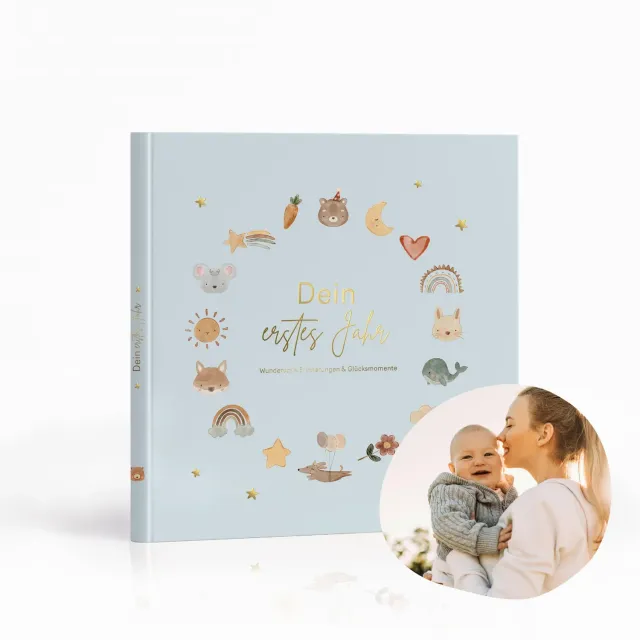 MeinBaby123 Dein erstes Jahr Babyalbum blau